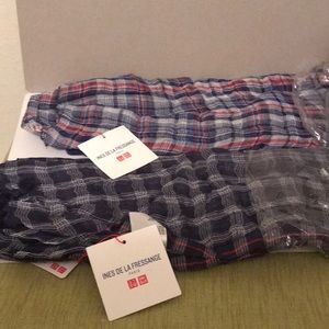 Uniqlo Inés de la Fressange pair of cotton scarves